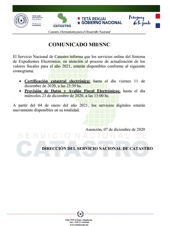 COMUNICADO SNC